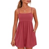 image:imageGRECERELLE Cotton Summer Rompers for Women 2026 Athleisure Jumpsuit ShortsRust Red