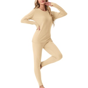image:imageGRECERELLE 2026 Womens Heavyweight Base Layer Thermal Underwear SetsApricot