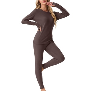 image:imageGRECERELLE 2026 Womens Heavyweight Base Layer Thermal Underwear SetsDark Brown