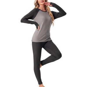image:imageGRECERELLE 2026 Womens Heavyweight Base Layer Thermal Underwear SetsGray Black