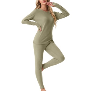 image:imageGRECERELLE 2026 Womens Heavyweight Base Layer Thermal Underwear SetsGray Green